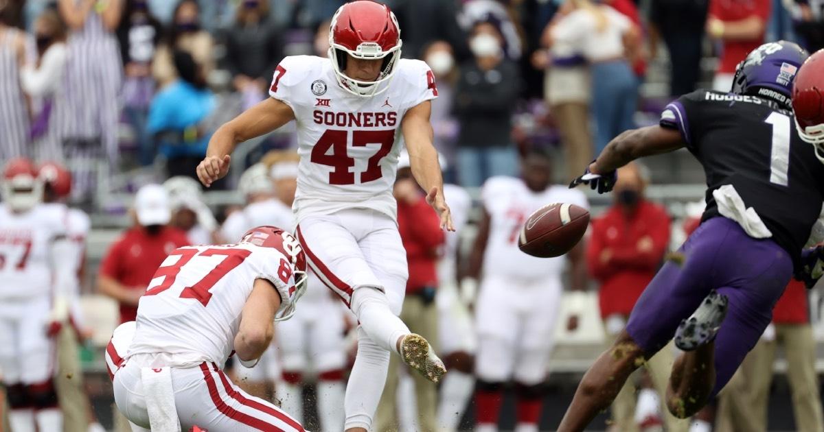 Oklahoma kicker Gabe Brkic was perfect on PATs in the 2020 season.