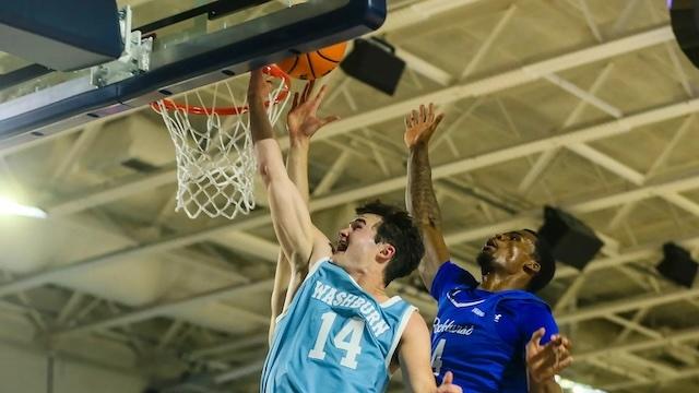 Washburn soars to the basket to remain undefeated in DII men's basketball.